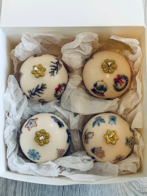 LACQUERED BAUBLE candle set of 4