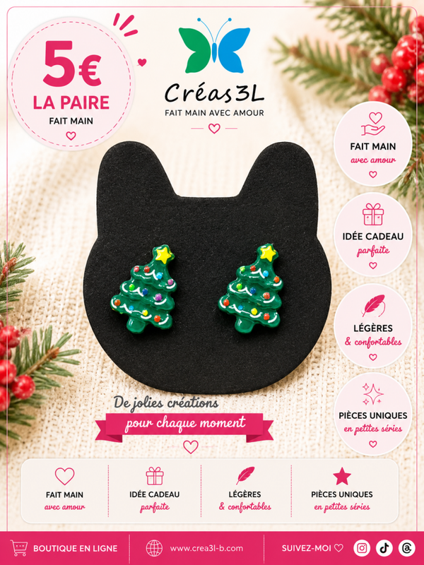 boucle d'oreille noel
