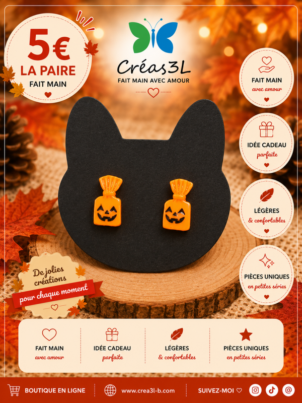 boucle d'oreille halloween