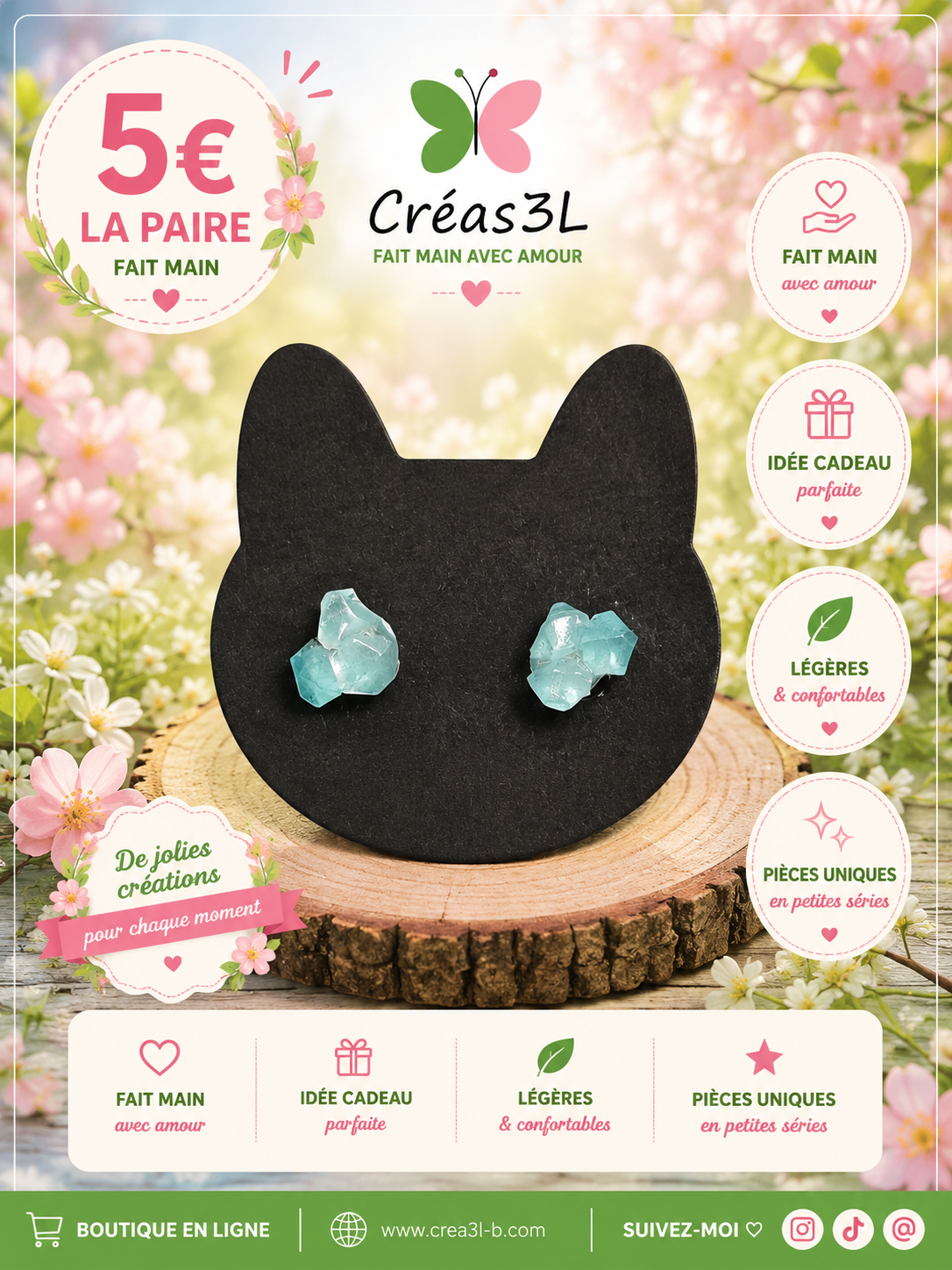 boucle d'oreille pierre