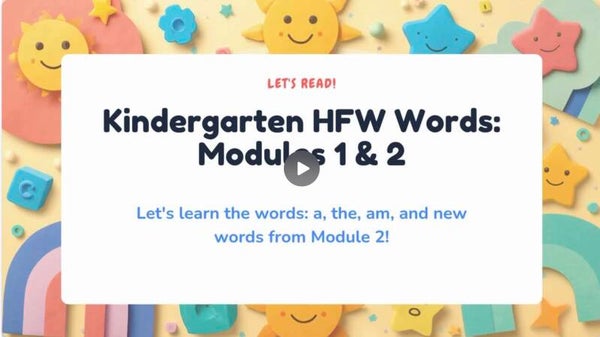 Module 1 and 2 Kindergarten High Frequency Words