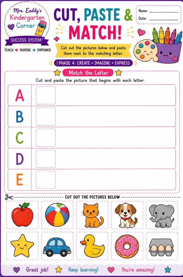 Cut, paste and match Activity
