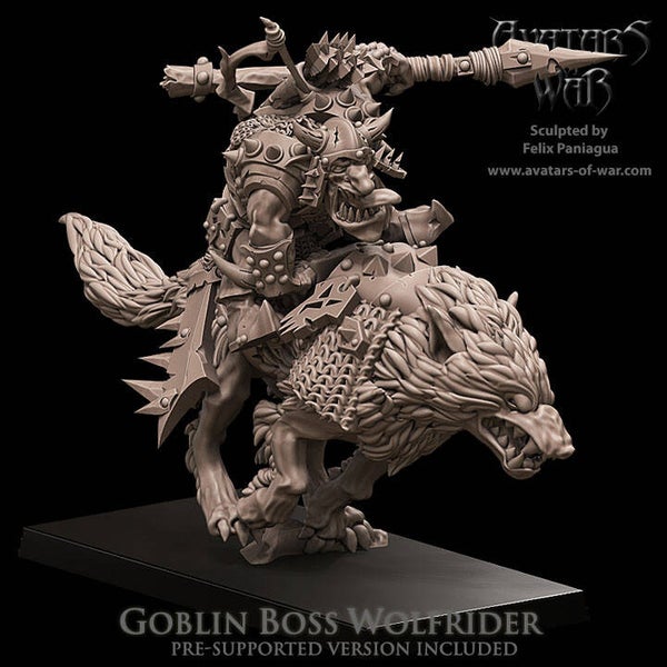 Goblin Boss Wolfrider spear