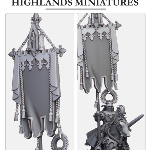 Mounted Gallia Battle Standard Bearer x2 (horse and foot)