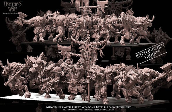 Minotaurs with great weapons x10