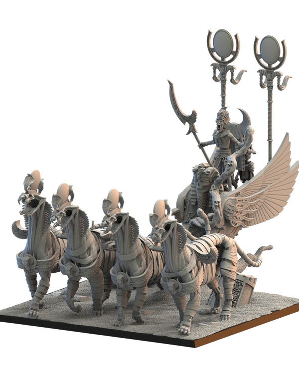Pharaon akhenaton sur char