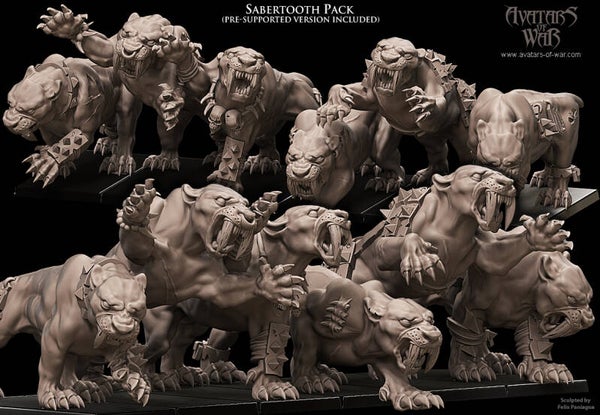 Tigres à dents de sabre x6