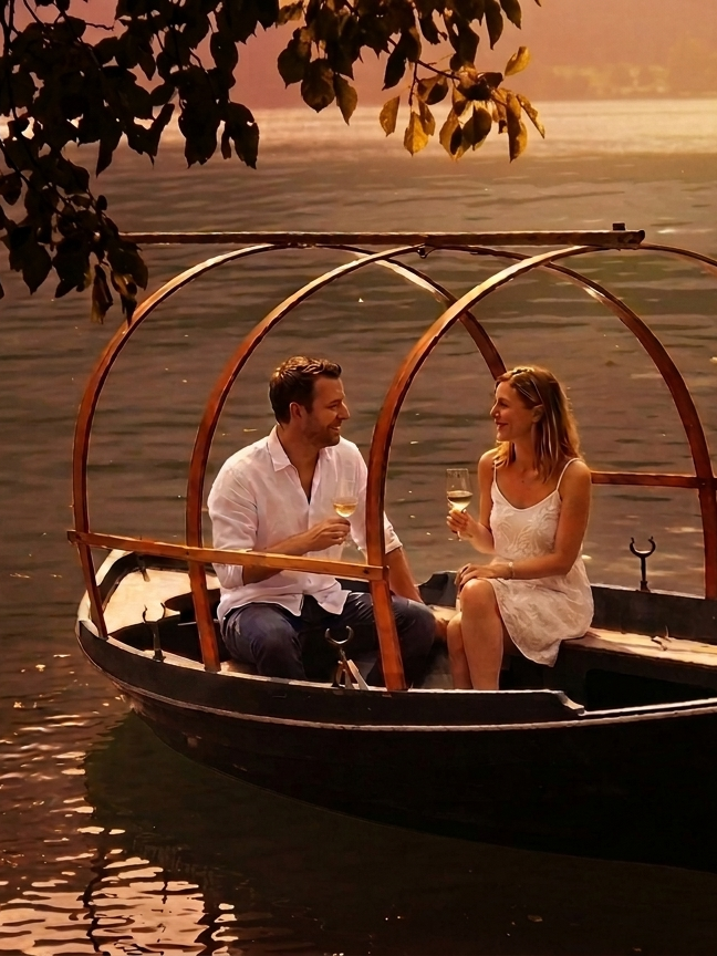 2 h Aperitivo Romantico in Lucia, la "Gondola del Lago di Como" 🌹