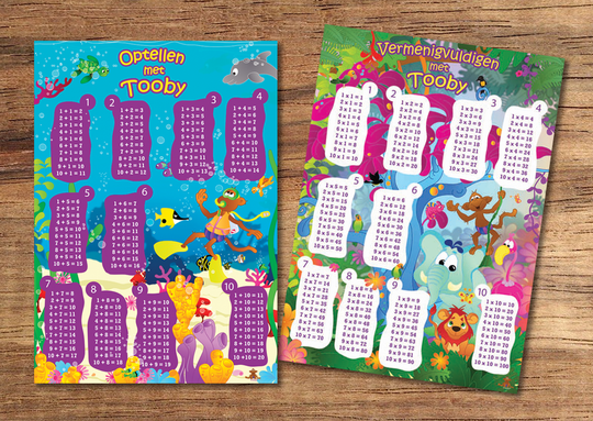 2 posters: vermeniguldigen & optellen poster