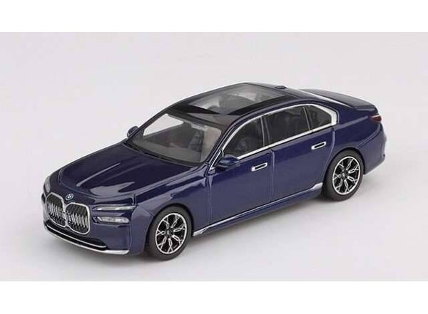 MiniGT 1/64 2022 BMW I7 Xdrive60, tanzanite blue metalic n. 1111