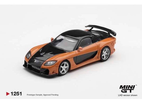 MiniGT 2006 Mazda RX-7 (FD) Veilside Fortune Han Seoul-Oh *The Fast and The Furious: Tokyo Drift*, orange/black nr 1251