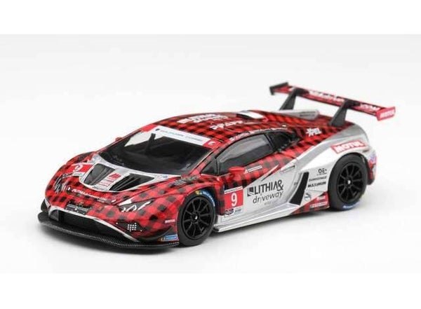 MiniGT 2025 Lamborghini Huracan GT3 EVO2 #9 Pfaff Motorsports Weathertech GTD Pro, red/silver  nr. 1327