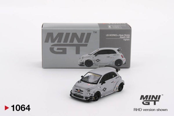 MiniGT 1/64 2024 Fiat Abarth 595 LB-Works X Abas Works Fighters, grey nr. 1064