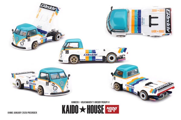 MiniGT 1972 Volkswagen T1 Pickup Greddy Pickup V1