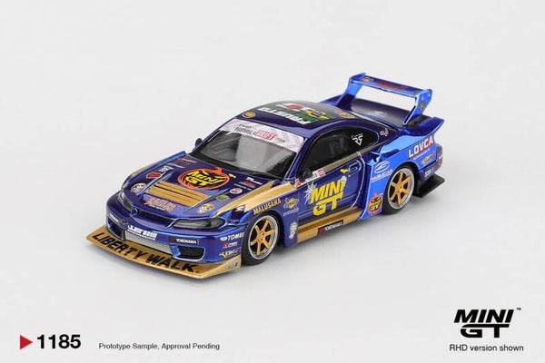 MINI GT NISSAN SILVIA S15 LB-SUPER SILHOUETTE #555 TEAM MINI GT LIBERTY WALK FORMULA DRIFT 2025 nr 1185