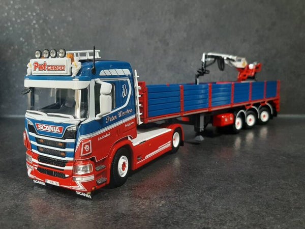 TEKNO PWT Cargo Scania Next Gen R-serie met 3-assige stenenoplegger