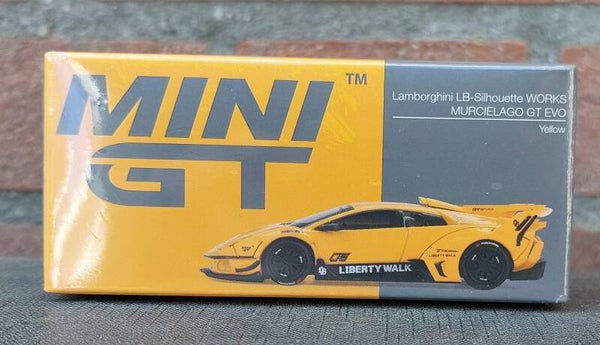 MiniGT 1/64 2025 Lamborghini Murcielago LB-Silhouette Works GT Evo, yellow nr. 1135