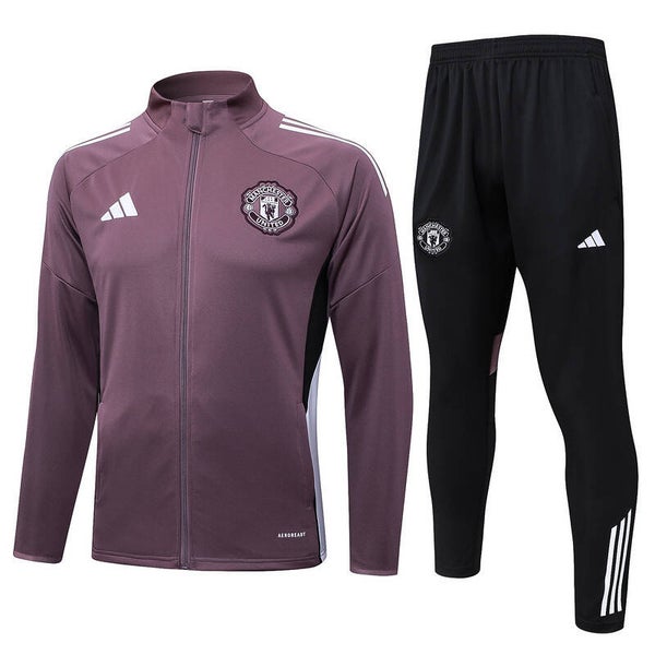Manchester United Originals Black Tracksuit (Adidas Retro 3-Stripes Design)