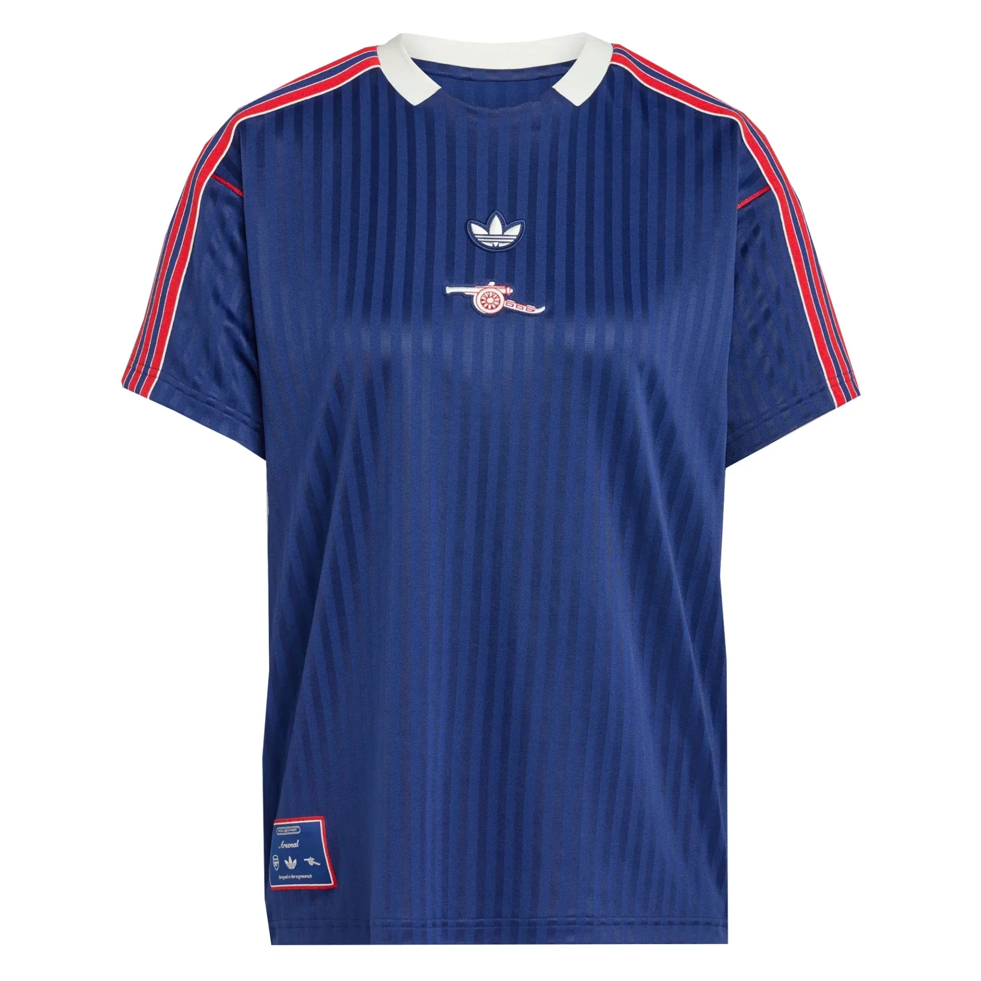 Arsenal FC "Cannon" Crest Navy Stripe Tee