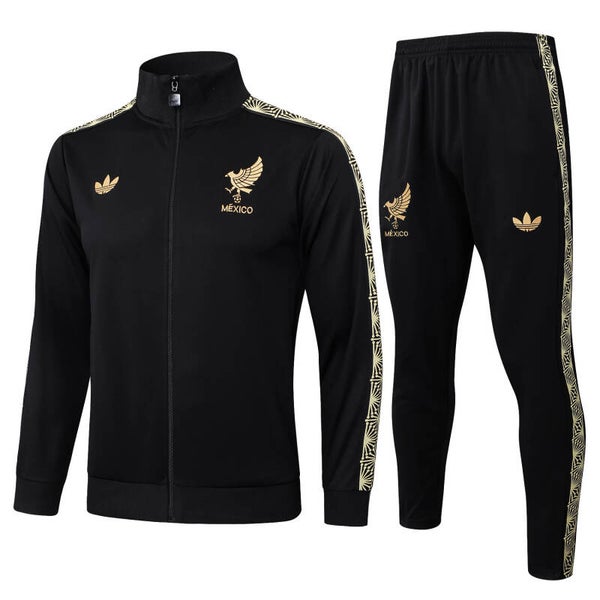 Mexico Black/Gold Full-Zip Tracksuit