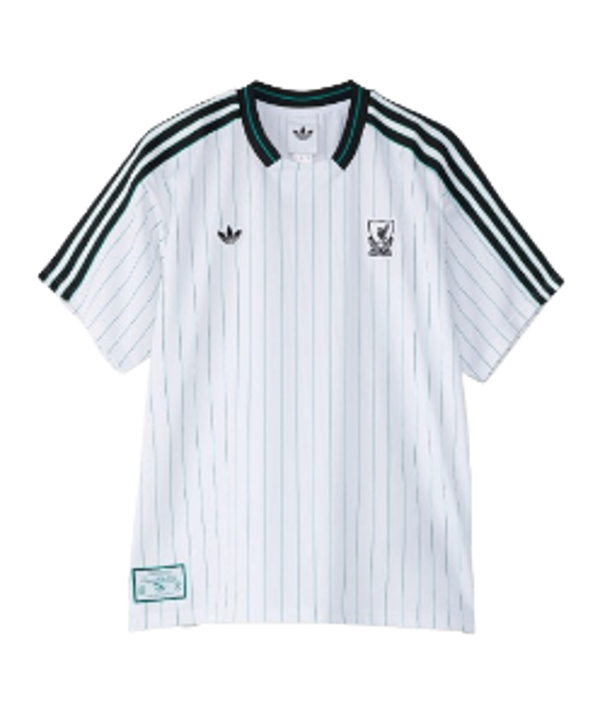 Liverpool F.C. x Adidas Originals Retro Jersey – White & Teal Pinstripe