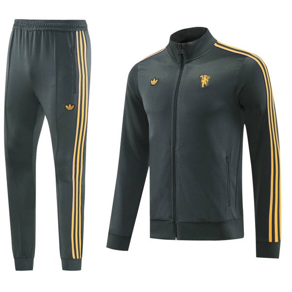 Manchester United Terrace Icons  Tracksuit - Dark Grey/Gold