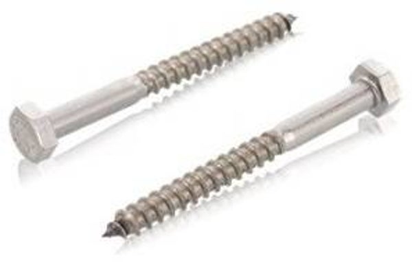 RVS houtdraadbouten 6x50 voor kunststofhouders 200 stuks