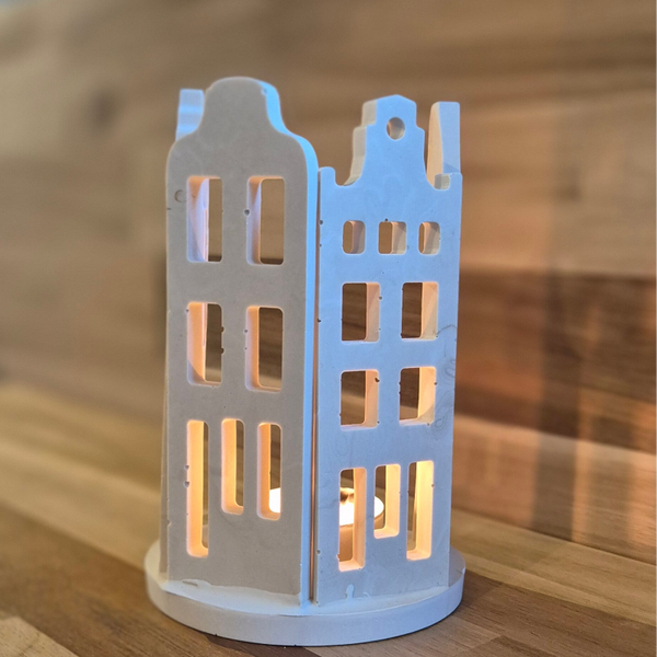 4 huisjes theelichthouder