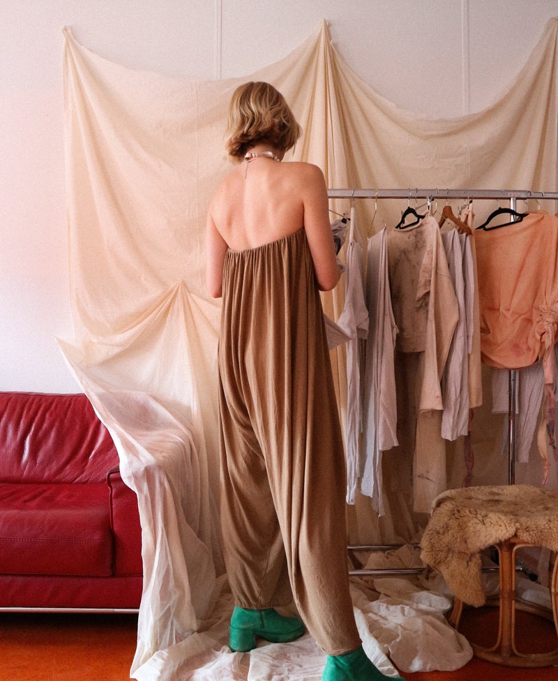 Models wearing Erosi Fashion  hand dyed collection.