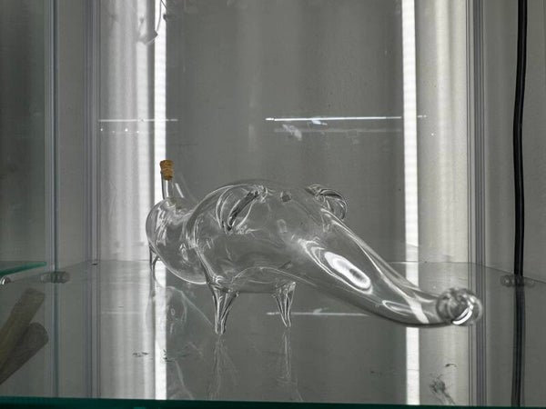 dachshund decanter glass with stopper