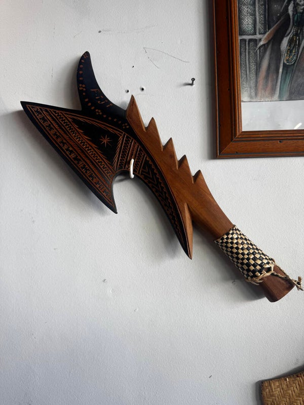Tribal weaponry wooden carved wahaika nesian style $50