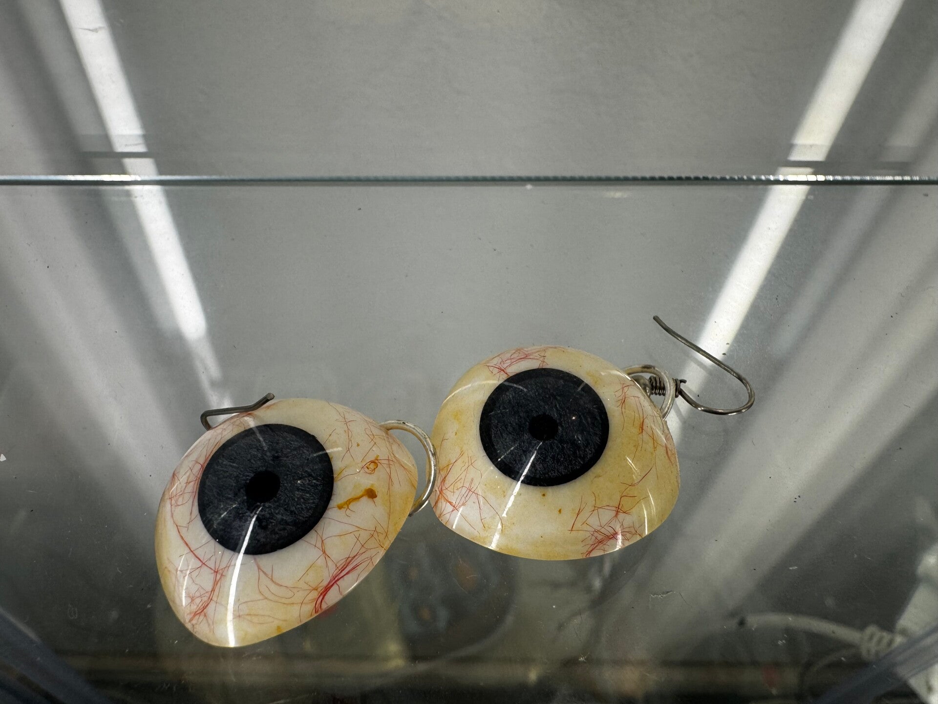 Antique vintage -used prosthetic eyeballs  , as earrings