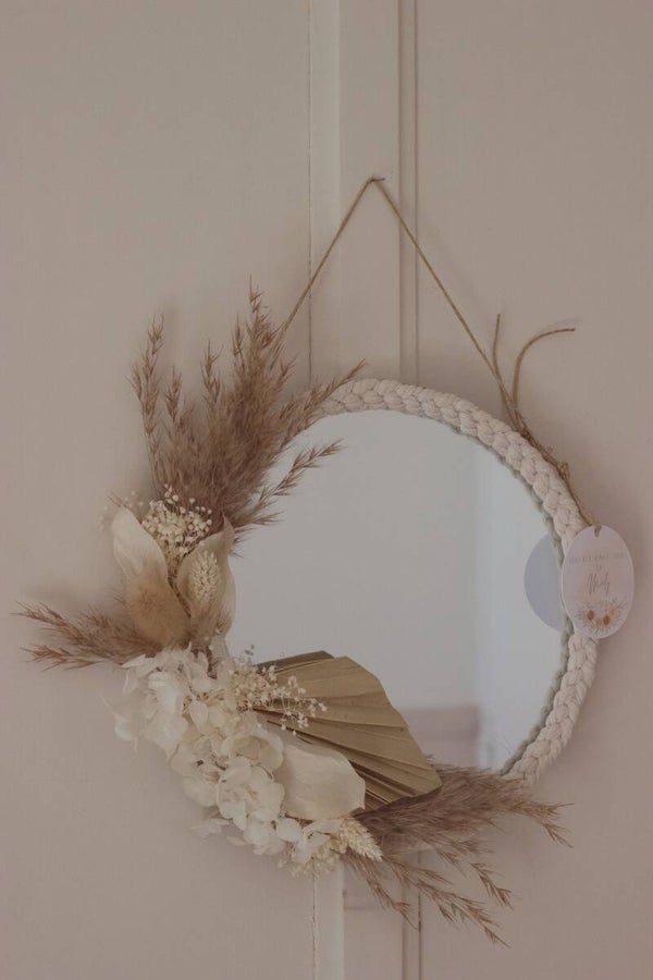 MIROIR FLEURI - BEIGE -