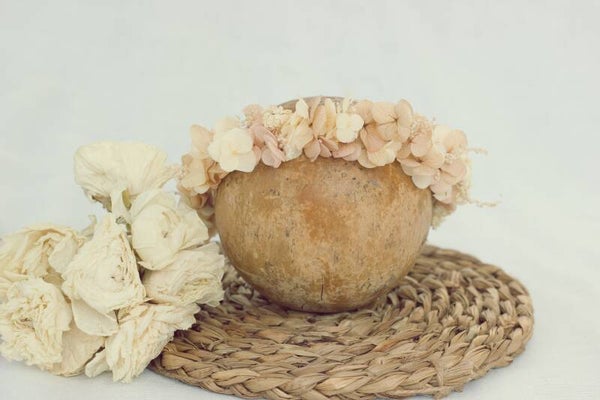 SERRE-TÊTE -ROSE ET BEIGE PASTEL-