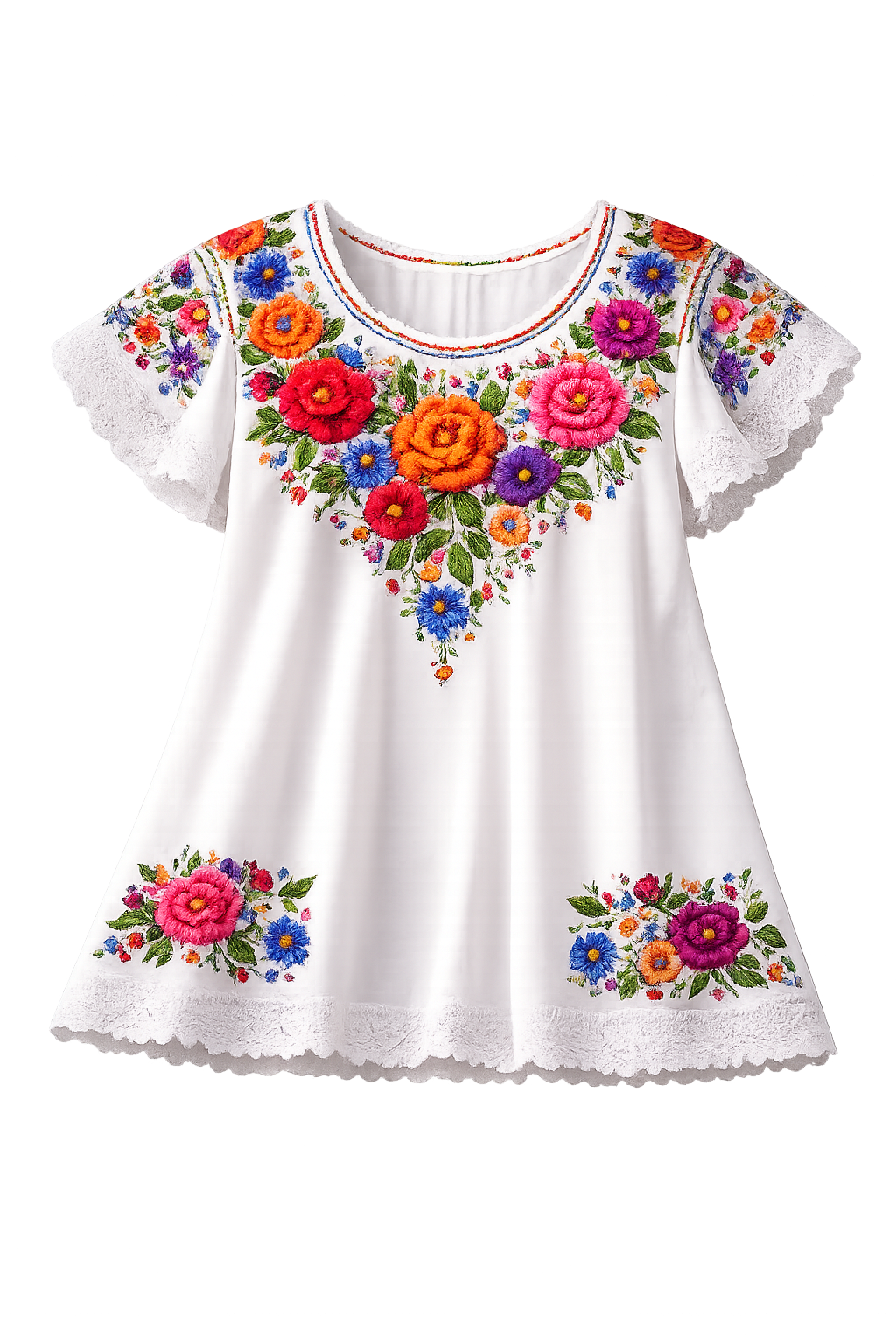 Blusa Blanca Bordada