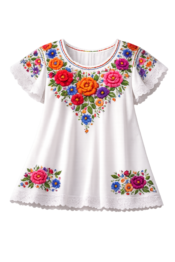 Blusa Blanca Bordada