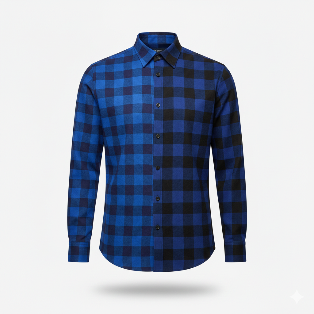 Camisa de cuadros Color Azul Marino