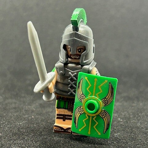 Romeinse Legionair Minifiguur – Groene Legioensstrijder