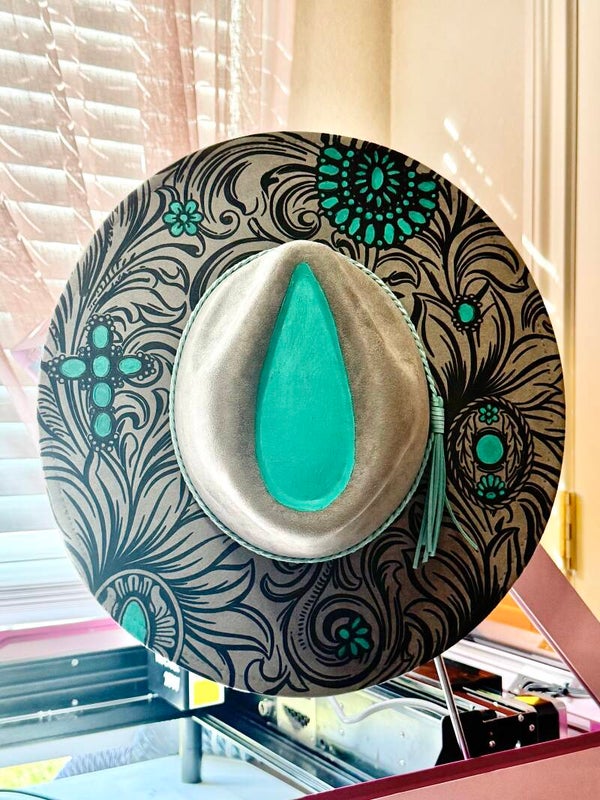 Custom Engraved/Painted Vegan Suede Fedora Hats