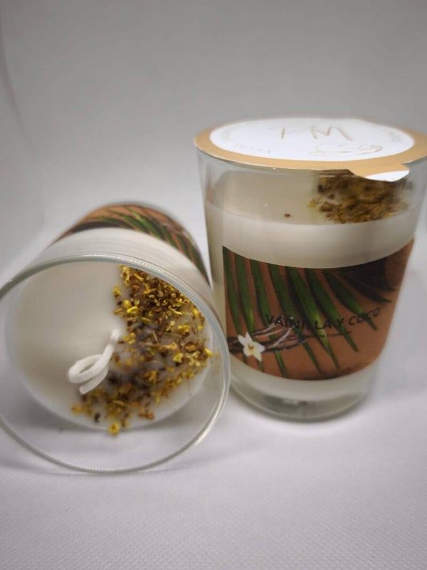 VELA AROMATICA DE VAINILLA Y COCO