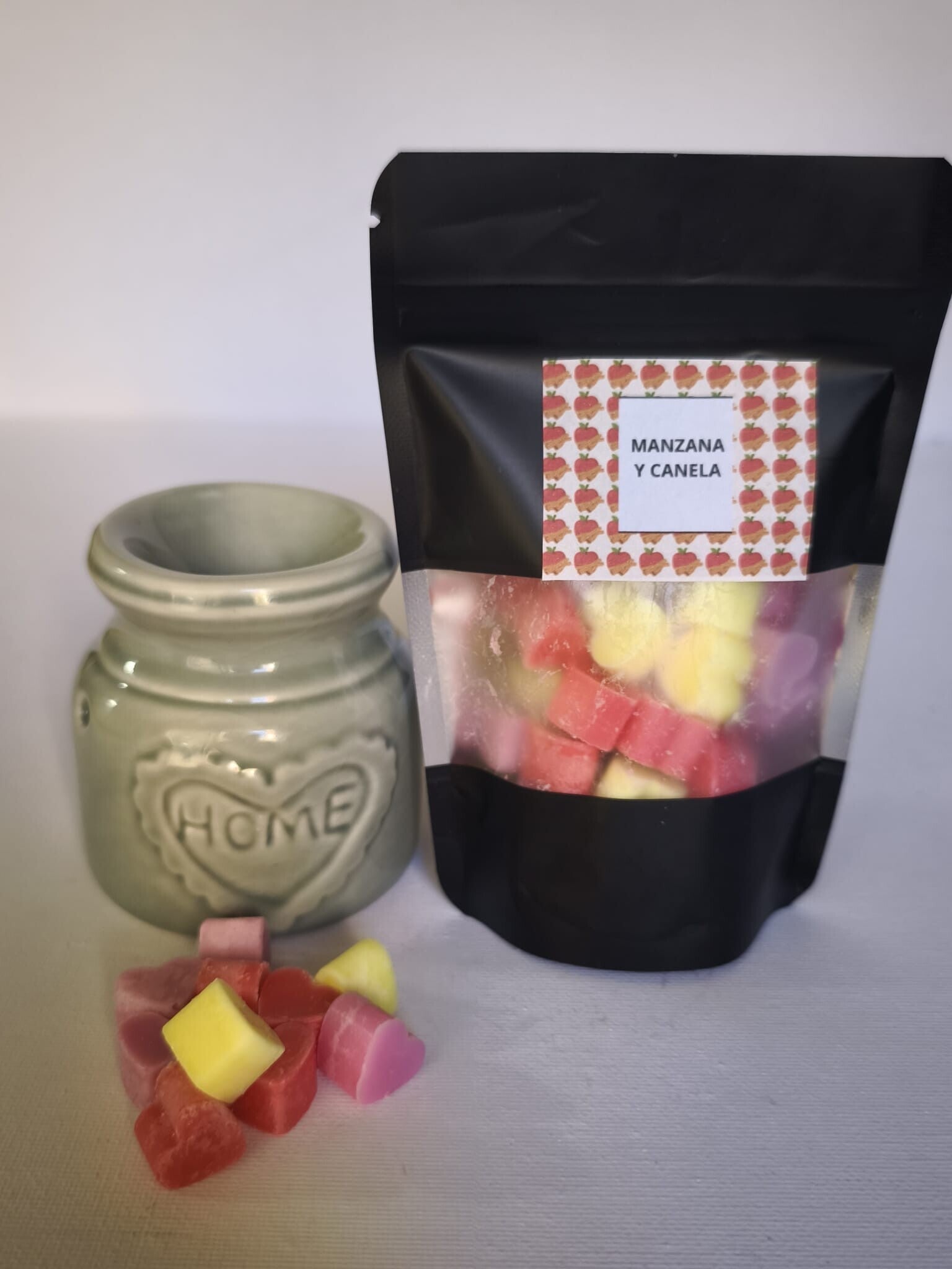WAX MELTS MANZANA Y CANELA + QUEMADOR