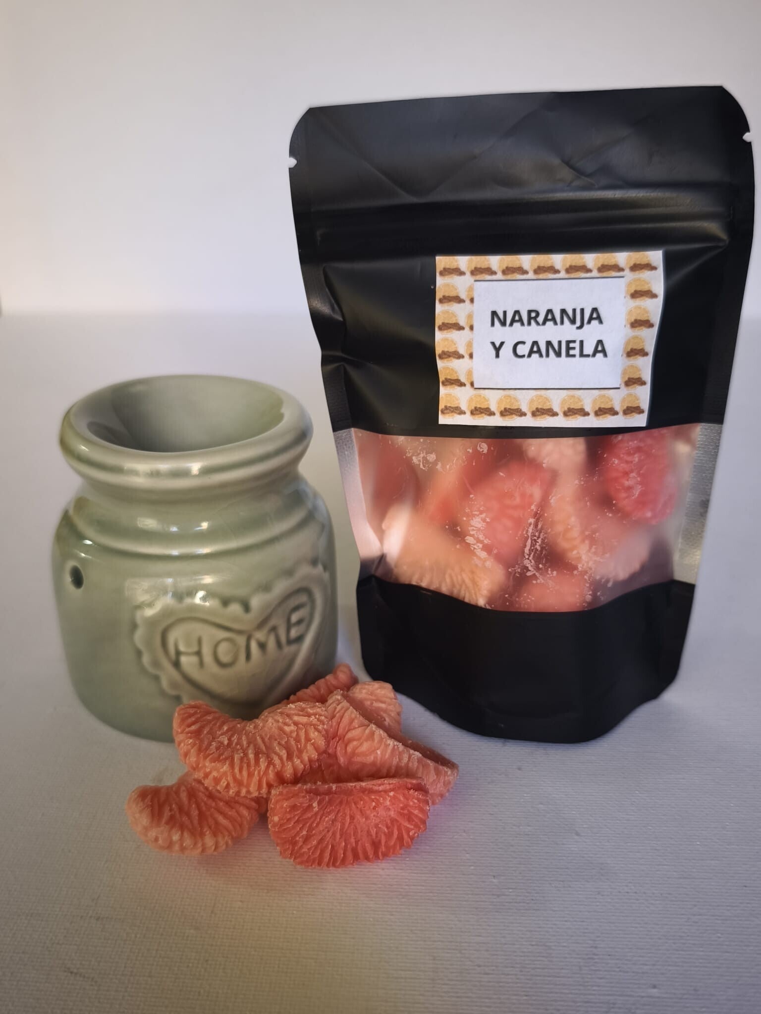WAX MELTS NARANJA Y CANELA + QUEMADOR