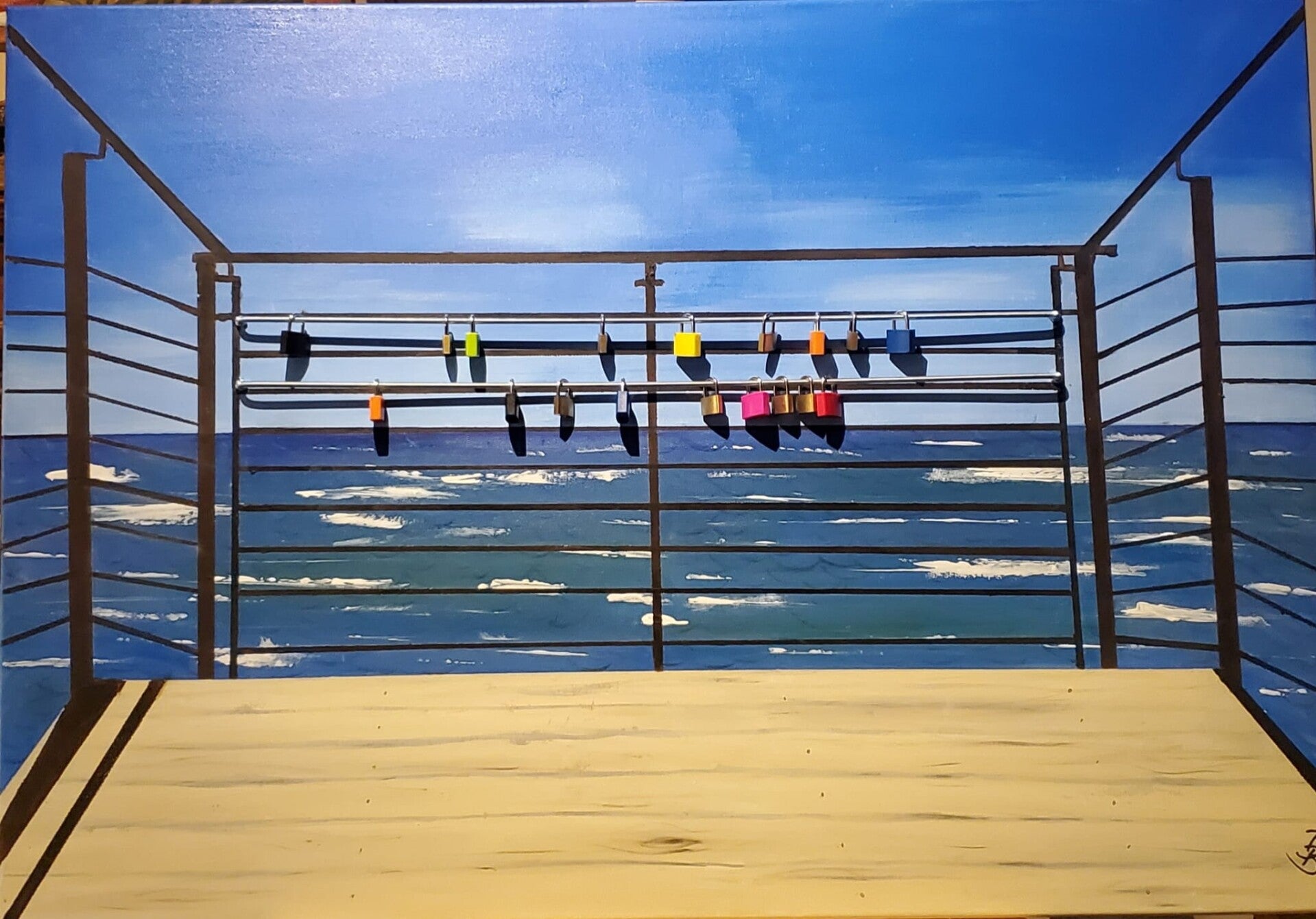 Liebesschloss am Meer