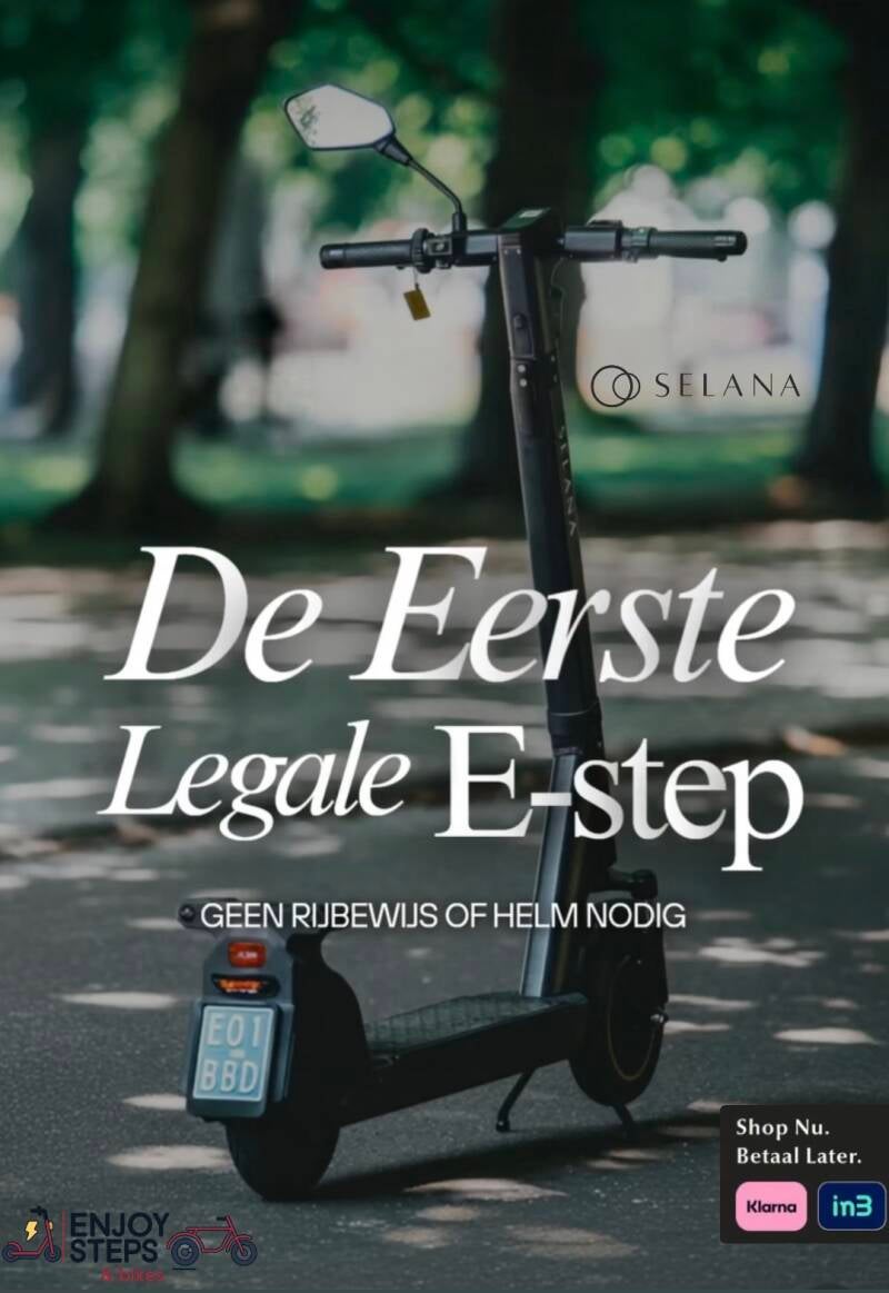 Legale elektrische step, Selana, selana step, selana scooter, legale step, selana alpha, legal scooter, legal escooter, elektrische step met kenteken, elektrische step openbare weg, legale e-step, legale estep, step met kenteken, elektrische step, ninebot