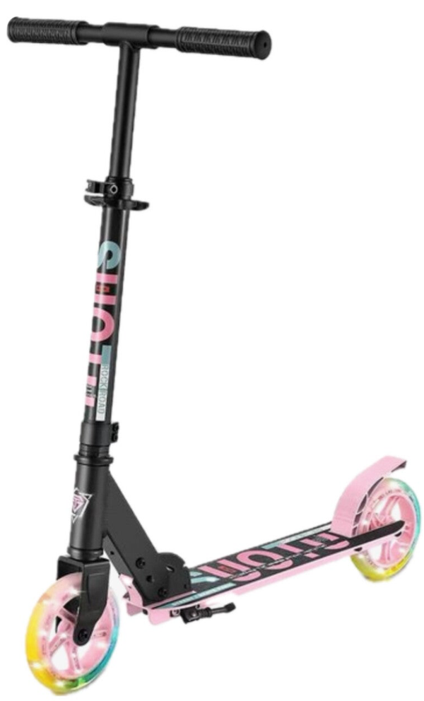 Suotu kinderstep met Led verlichting | verstelbare stuur | tot 50 kg | Roze/zwart