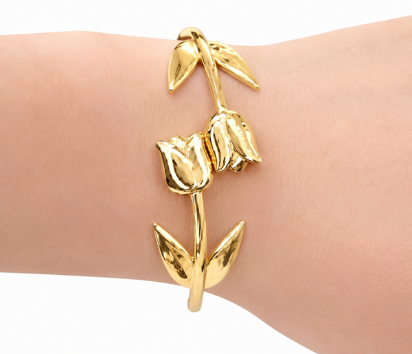 Bracciale tulipano a molla in acciao inossidabile