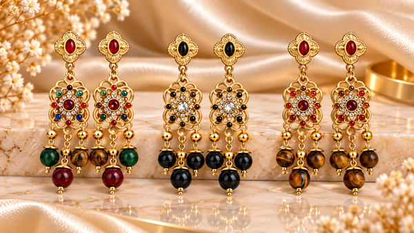 Orecchini INDIA in acciaio e strass