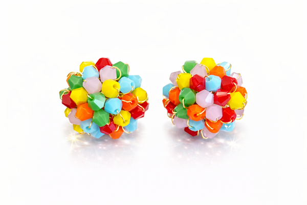 orecchini a clip multicolor in acciaio inossidabile