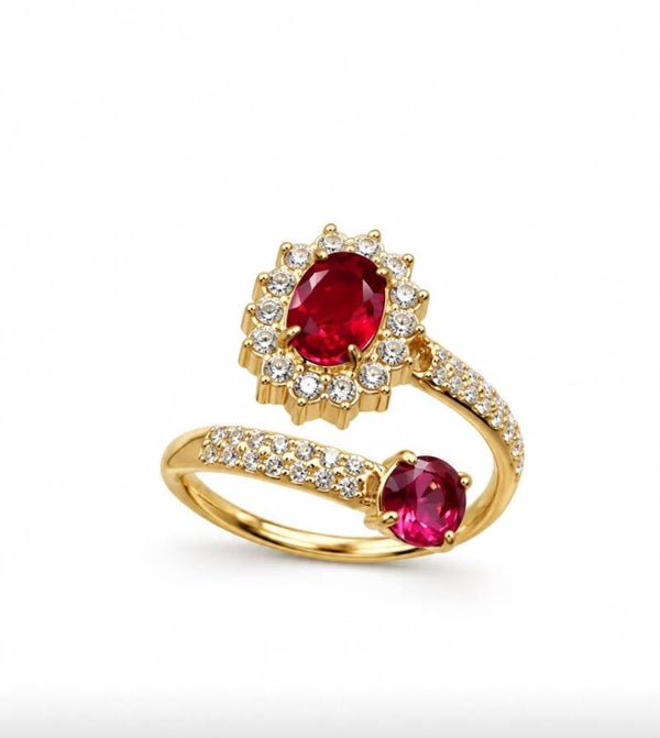 Anello DEA in acciaio e zirconi, regolabile