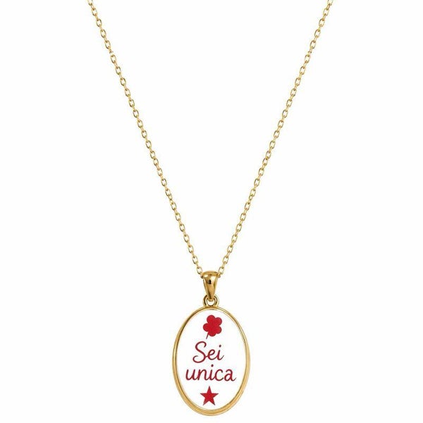 collana sei unica in acciaio e ceramica decorata